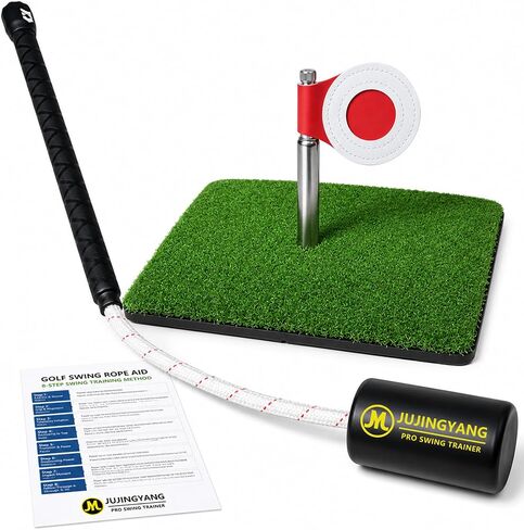 Golf Rope Swing Trainer with Rotating Target, Golf Swing Training Aid, Tempo & Rhythm Training, Speed, Strength Development, Warm-Up & Practice Equipment, Gifts for Golfer Men Dad Him Golfer in Kuwait