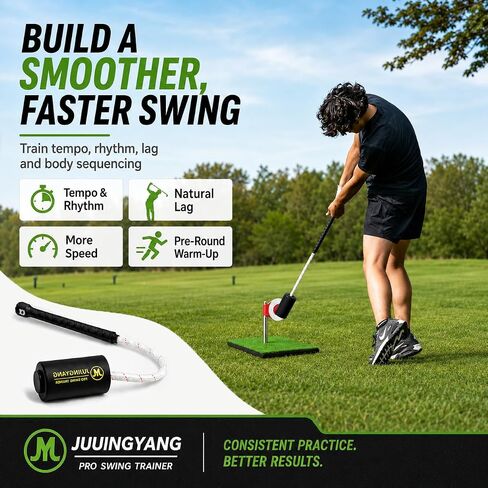 Golf Rope Swing Trainer with Rotating Target, Golf Swing Training Aid, Tempo & Rhythm Training, Speed, Strength Development, Warm-Up & Practice Equipment, Gifts for Golfer Men Dad Him Golfer in Kuwait