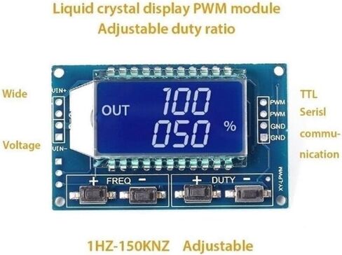 لوحدة مولد إشارة pwm مع شاشة LCD، 1 هرتز - 150 كيلو هرتز للتردد و0-100% دورة عمل قابلة للتعديل مربعة الشكل مستطيلة الشكل لمولد النبض لسائق محرك MCU للاتصالات التسلسلية ttl in Kuwait