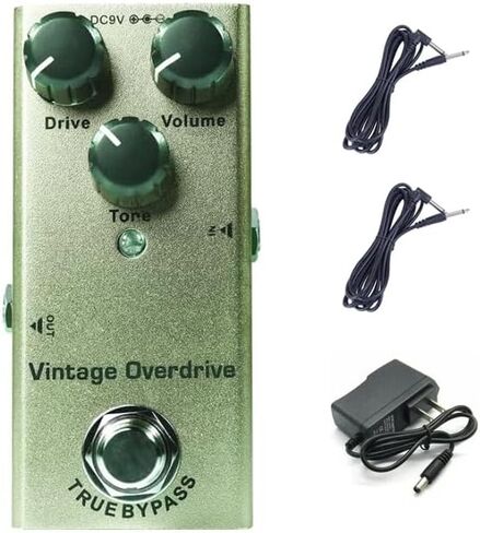 دواسة تأثير Overdrive من Cate Vintage للجيتار الكهربائي، تصميم أحادي صغير، وظيفة تجاوز حقيقية، مصممة خصيصًا لتشكيل النغمات في تأثيرات الجيتار الكهربائي، تعمل بتيار مستمر 9 فولت وكابلين in Kuwait
