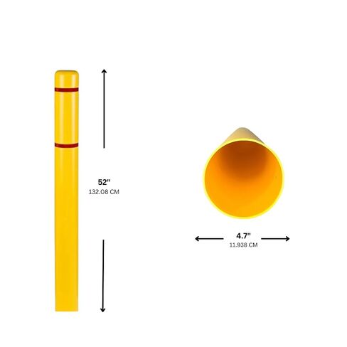 Innoplast BollardGard 4" x 52" غطاء حاجز مكون من قطعتين (شريط أحمر أصفر) in Kuwait