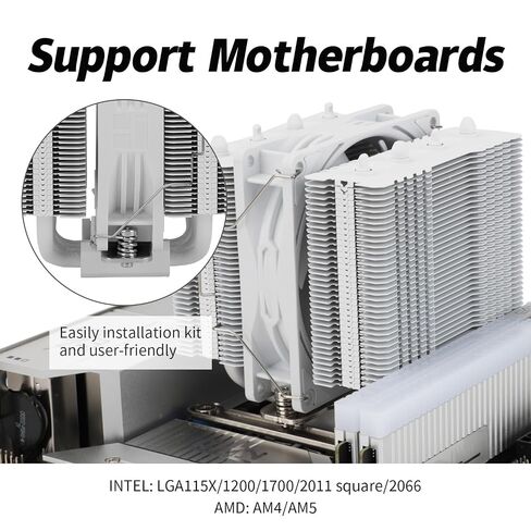 Peerless Assassin 90 SE Dual-Tower CPU Cooler,with Aluminum Heatsink Cooling,High Perfommance 4 Heat Pipes PC Cooler,Intel 1700/115X/1200/1851; AMD:AM4/ AM5 for Desktop Cooler,110mm Tall in Saudi Arabia