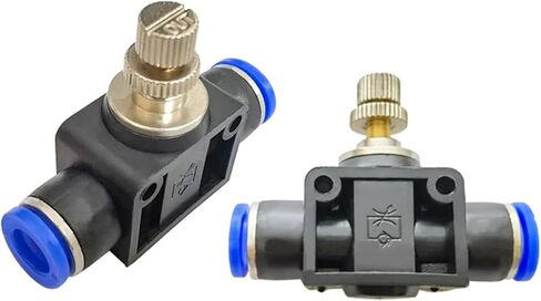 6Pcs LSA8 8mm To Push In Quick Connector Air Pneumatic Speed Controller in Kuwait