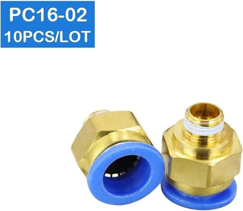 10Pcs PC16-02 16mm To 1/4 Inch Pneumatic Connectors Male Straight One-touch Fittings in Kuwait