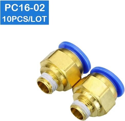 10Pcs PC16-02 16mm To 1/4 Inch Pneumatic Connectors Male Straight One-touch Fittings in Kuwait