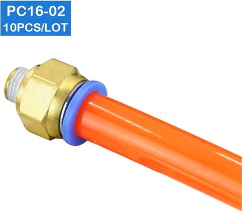 10Pcs PC16-02 16mm To 1/4 Inch Pneumatic Connectors Male Straight One-touch Fittings in Kuwait