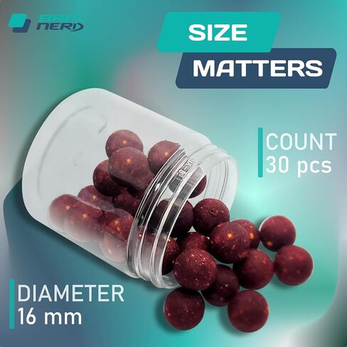 Soluble 30 pcs, 16mm, Natural Premium Soluble Boilies | Carp Fishing Bait | Hair Rig, Chod Rig in Saudi Arabia