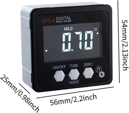 Digital Inclinometer, 4x90° Waterproof Electronic Level, Aluminum Alloy Angle Gauge Meter for Building 5.6 cm (2.2 in) in Kuwait
