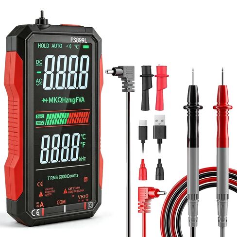 جهاز قياس رقمي متعدد قابل لإعادة الشحن USB ذكي أوتوماتيكي True Rms احترافي USB قوة متعددة أجهزة اختبار استمرارية الجيب راسم الذبذبات مع مكثف الفولتميتر Megohmmeter أدوات كهربائية للكهربائي in Kuwait