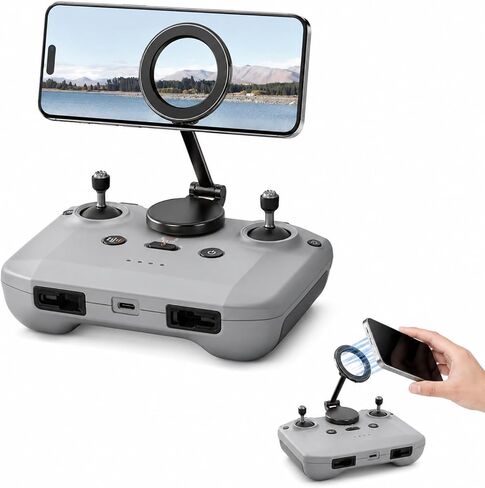 Adjustable Magnetic Phone Stand for DJI Rc-N1/N2/N3 Remote Control,for DJI Neo 2/ Avata 360/Mini 5 Pro/ 4 Pro/ 3/ Mini 4k/Air 3s/Avata 2 Skyrover X1 Drone Drone Accessories(Black) in Saudi Arabia