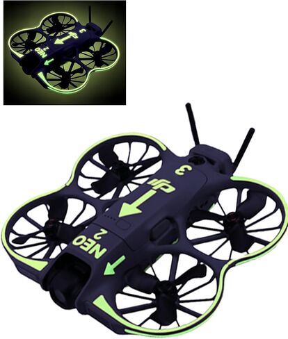 ملصق جلد طائرة بدون طيار DJI Neo 2 يتوهج في الظلام، ملصقات طيران ليلية مضيئة مقاومة للخدش، ملصقات واقية رائعة من النيون للطائرة بدون طيار، ملحقات DJI Neo 2، أخضر فاتح in Kuwait