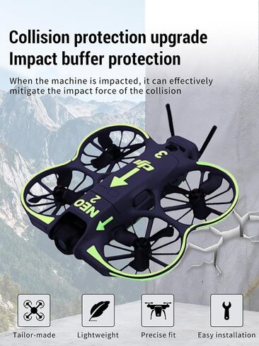 ملصق جلد طائرة بدون طيار DJI Neo 2 يتوهج في الظلام، ملصقات طيران ليلية مضيئة مقاومة للخدش، ملصقات واقية رائعة من النيون للطائرة بدون طيار، ملحقات DJI Neo 2، أخضر فاتح in Kuwait