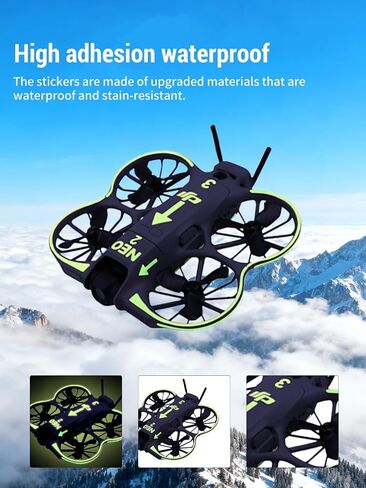 ملصق جلد طائرة بدون طيار DJI Neo 2 يتوهج في الظلام، ملصقات طيران ليلية مضيئة مقاومة للخدش، ملصقات واقية رائعة من النيون للطائرة بدون طيار، ملحقات DJI Neo 2، أخضر فاتح in Kuwait