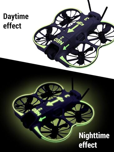 ملصق جلد طائرة بدون طيار DJI Neo 2 يتوهج في الظلام، ملصقات طيران ليلية مضيئة مقاومة للخدش، ملصقات واقية رائعة من النيون للطائرة بدون طيار، ملحقات DJI Neo 2، أخضر فاتح in Kuwait