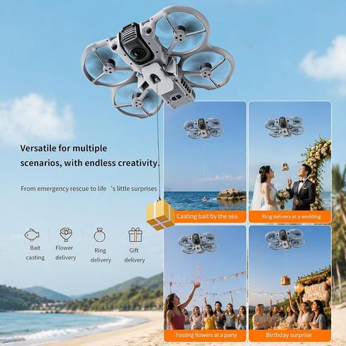 نظام Airdrop لملحقات DJI Avata 360، جهاز تحرير الطائرة بدون طيار، قاذف الحمولة، قطارة هوائية لحفلات الزفاف، جهاز توصيل طعم السمك، قطارة النقل المتوافقة مع DJI Avata360 Fly More Combo in Kuwait