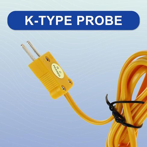 K-Type Temp Clamp Probe Thermocouple Temperature Clamp Sensor -40°F to 392°F with 32.7-inch Long Cable for High Precision Industrial HVAC Applications | High-Accuracy in Kuwait