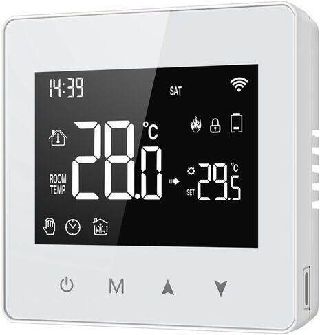 Tuya Wifi Thermostat جهاز تحكم في درجة الحرارة يعمل بالبطارية المنزلية الذكية لغلاية الغاز يعمل مع مساعد صوتي أبيض ABS ترموستات عن بعد in Kuwait