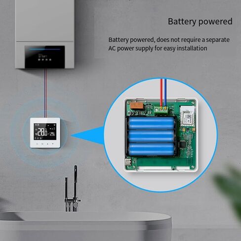 Tuya Wifi Thermostat جهاز تحكم في درجة الحرارة يعمل بالبطارية المنزلية الذكية لغلاية الغاز يعمل مع مساعد صوتي أبيض ABS ترموستات عن بعد in Kuwait