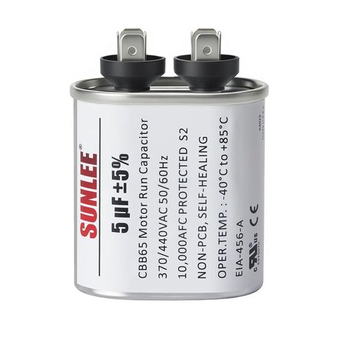 SUNLEE UL معترف به 5 فائق التوهج (5 MFD) 370/440 VAC CBB65 مكثف تشغيل بيضاوي، 50/60 هرتز، بديل موثوق لمحرك مروحة مكثف التيار المتردد، المضخة الحرارية أو محرك منفاخ مضخة حمام السباحة، الفرن in Kuwait