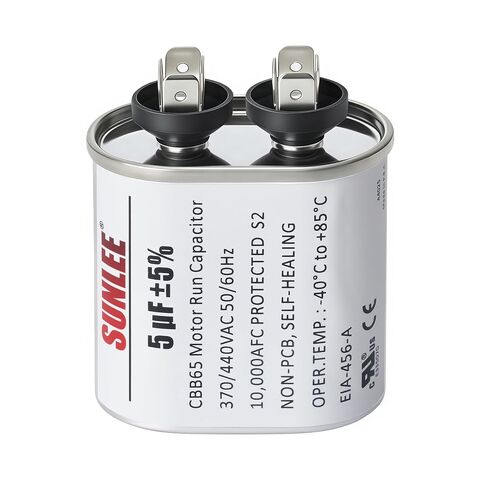 SUNLEE UL معترف به 5 فائق التوهج (5 MFD) 370/440 VAC CBB65 مكثف تشغيل بيضاوي، 50/60 هرتز، بديل موثوق لمحرك مروحة مكثف التيار المتردد، المضخة الحرارية أو محرك منفاخ مضخة حمام السباحة، الفرن in Kuwait