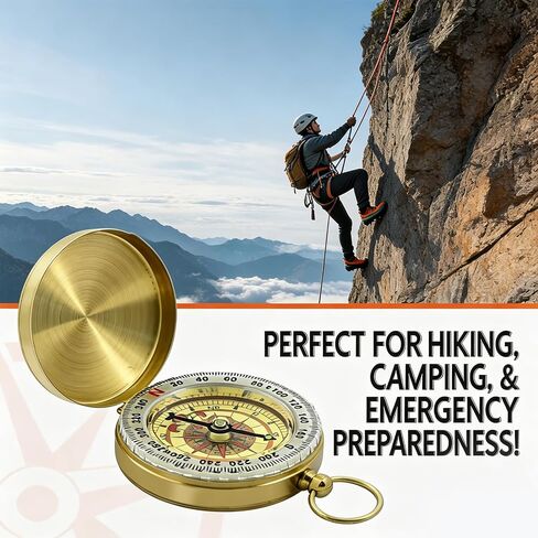 Camping Survival Compass Metal Compass Kids Compass for Hiking Camping Hunting Outdoor Military Navigation Tool - Camping - Compasses in Kuwait