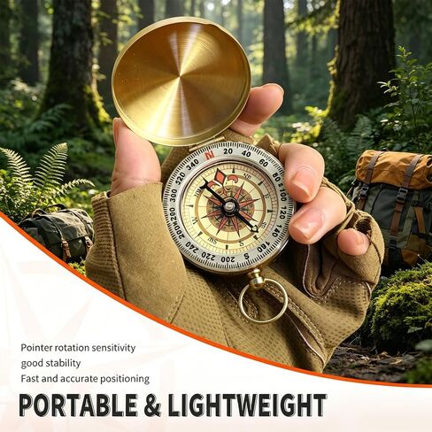 Camping Survival Compass Metal Compass Kids Compass for Hiking Camping Hunting Outdoor Military Navigation Tool - Camping - Compasses in Kuwait