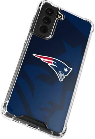 حافظة هاتف Skinit الشفافة متوافقة مع هاتف Galaxy S22 - تصميم مزدوج الرؤية مرخص رسميًا من NFL New England Patriots in Kuwait