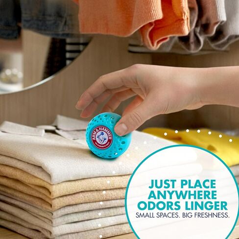 Arm & Hammer OdorBusterz® Odor Eliminator Balls, Sea Breeze, 3 Count – Baking Soda Odor Control for Closets, Drawers, Hampers & Small Spaces in Kuwait