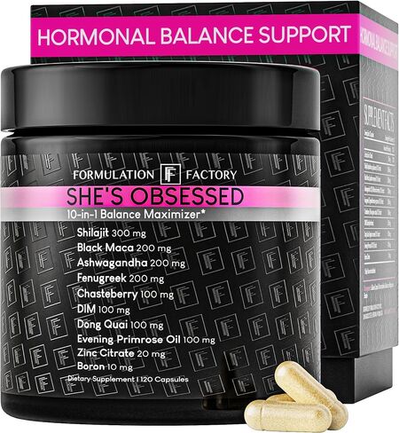 She's Obsessed: 10-in-1 Hormone Balance Maximizer with Shilajit, Maca, Ashwagandha, DIM, Dong Quai, Zinc & More for Vitality & Balance – 120 Capsules 2 Months in Saudi Arabia