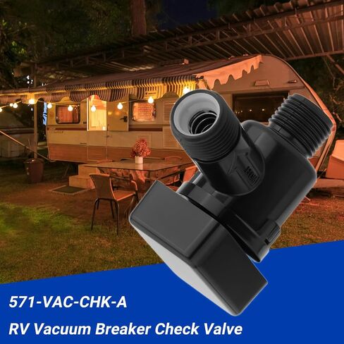صمام فحص الكسارة الكهربائية Twilight Garage RV، 571-VAC-CHK-A صمام فحص الخزان الأسود للتخييم لطراز b&b 571، استبدل قاطع الفراغ RV المتسرب على نظام الخزان الأسود in Kuwait