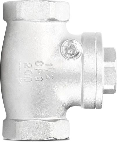 TAISHER 1PCS 304 Stainless Steel 1-1/2" NPT Female Swing Check Valve，Backflow Prevention, One Way Check Valve CF8 WOG 1000 in Kuwait
