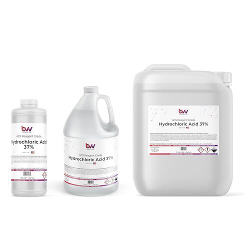 Hydrochloric Acid 37% ACS Reagent Grade-4 Quarts (1Gal) *No Haz Fee in Kuwait