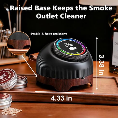 Electric Whiskey Smoker Kit with Adjustable 60-Second Smoke Control – Flame-Free & No Butane Needed, Rechargeable Cocktail Smoker for Old Fashioned, Includes 6 Wood Chip Flavors, Bourbon Gift for Men in Kuwait