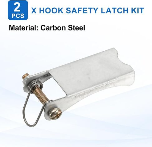 uxcell 2Pcs Hook Safety Latch Kit, 4"x 1" Carbon Steel Towing Receiver Hitch Replacement for Clevis Truck Trailer Crane Towing Lifting Hook (0.02" Thick, 5 Ton) in Kuwait