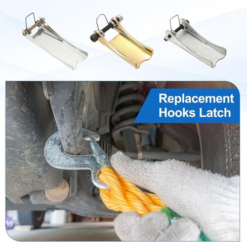 uxcell 2Pcs Hook Safety Latch Kit, 4"x 1" Carbon Steel Towing Receiver Hitch Replacement for Clevis Truck Trailer Crane Towing Lifting Hook (0.02" Thick, 5 Ton) in Kuwait