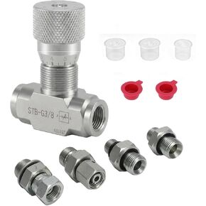 STB-G3/8 صمام التحكم في التدفق الهيدروليكي متوافق مع الحفار الصغير، 3/8 بوصة L08 M14 قطع غيار فضية 5 قطع in Kuwait