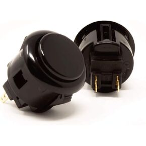 Sanwa 2 pcs OBSF-24 Original Push Button 24mm - for Arcade Jamma Video Game & Arcade Joystick Games Console (Black) S@NWA in Kuwait