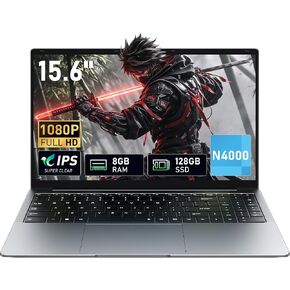 Laptop Computer 15.6" Win11 Pro Laptops 8GB RAM 256GB SSD,Ms Office 365, 100% sRGB Screen, N4000 Processor, Notebook, Dual Band WiFi5, BT4.2, USB-A, HDMI,FHD 1920 * 1080 Display,Silver in Saudi Arabia