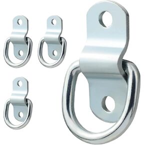 4Pcs D-Ring Anchors, 1/4 Inch Silver Hooks with Mounting 4 in Kuwait