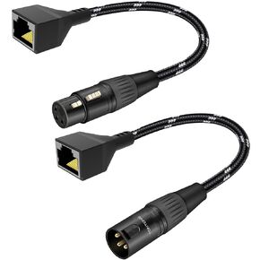 محول 3 دبابيس XLR إلى RJ45 زوج واحد، كابل تمديد XLR ذكر/أنثى إلى RJ45، كابل إيثرنت CAT5 إلى DMX512 لوحدة التحكم DMX، إضاءة المسرح، خلاط، 1 قدم in Kuwait
