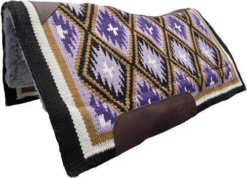 وسادة سرج Tahoe Tack Heritage Native Navajo Cross Western، صوف نيوزيلندي، 3/4 بوصة من اللباد الذكي، 34 × 38 بوصة in Kuwait