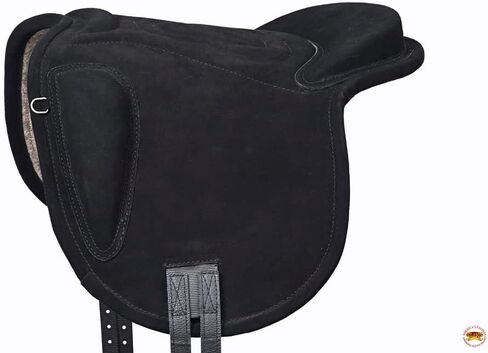 HILASON Western Baretek Bareback Pad Horsemanship Treeless Leather Black | Saddle Riding for Horses in Kuwait