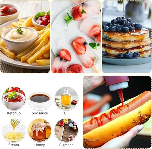MAQUITA 24 Pcs Plastic Condiment Squeeze Bottles Squeeze Leak Proof Multipurpose Squirt Bottles with Twist Top Cap for Sauces Ketchup BBQ Syrup Dressings Paint Grilling Crafts Olive Oil Arts in Kuwait