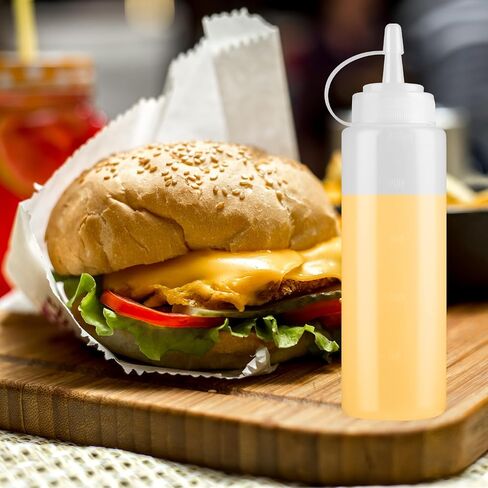 MAQUITA 24 Pcs Plastic Condiment Squeeze Bottles Squeeze Leak Proof Multipurpose Squirt Bottles with Twist Top Cap for Sauces Ketchup BBQ Syrup Dressings Paint Grilling Crafts Olive Oil Arts in Kuwait