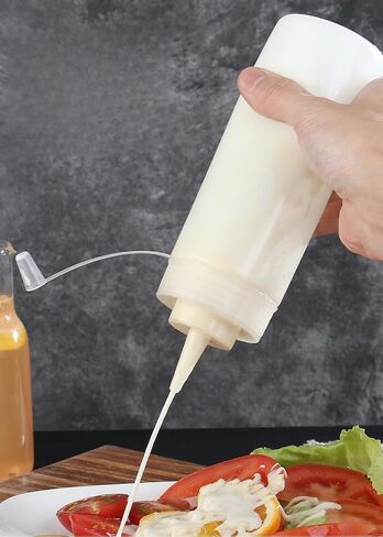 3 قطع زجاجات ضغط بلاستيكية 32 أونصة، زجاجات كاتشب خردل، زجاجة ضغط للطهي، تستخدم لصلصة الطماطم والخردل والشراب والصلصات والتوابل والزيوت والحرف اليدوية (أبيض، 32 أونصة) in Kuwait