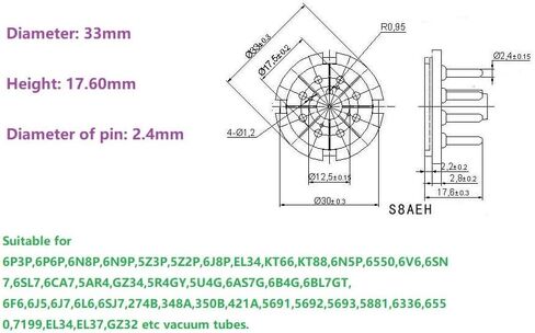 5 قطعة 8PIN أنبوب المقبس صمام أنبوب قاعدة S8AEH ل KT66 KT88 EL34 6SN7 6SL7 6V6 6L6 فراغ مُضخّم صوت الصوت HiFi in Kuwait