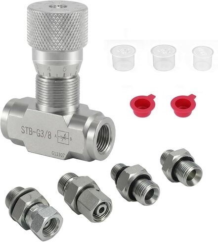 STB-G3/8 صمام التحكم في التدفق الهيدروليكي متوافق مع الحفار الصغير، 3/8 بوصة L08 M14 قطع غيار فضية 5 قطع in Kuwait
