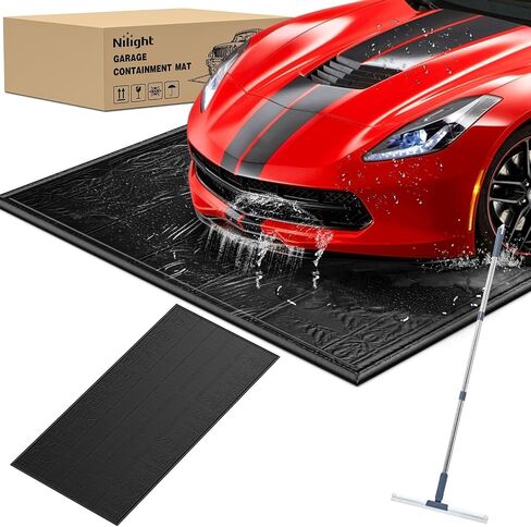 Nilight Garage Containment Mat 7'9" x 18' PVC Garage Floor Mat with 1.4" Raised Foam Edge Waterproof Heavy Duty Garage Parking Mat for Cars SUVs Sedans in Kuwait