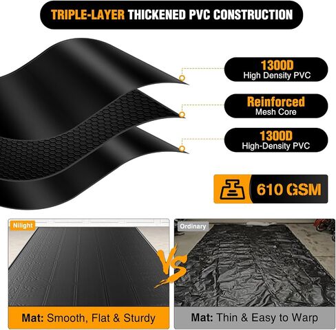 Nilight Garage Containment Mat 7'9" x 18' PVC Garage Floor Mat with 1.4" Raised Foam Edge Waterproof Heavy Duty Garage Parking Mat for Cars SUVs Sedans in Kuwait