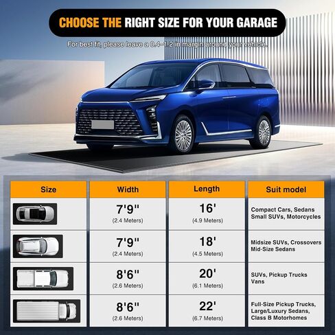 Nilight Garage Containment Mat 7'9" x 18' PVC Garage Floor Mat with 1.4" Raised Foam Edge Waterproof Heavy Duty Garage Parking Mat for Cars SUVs Sedans in Kuwait